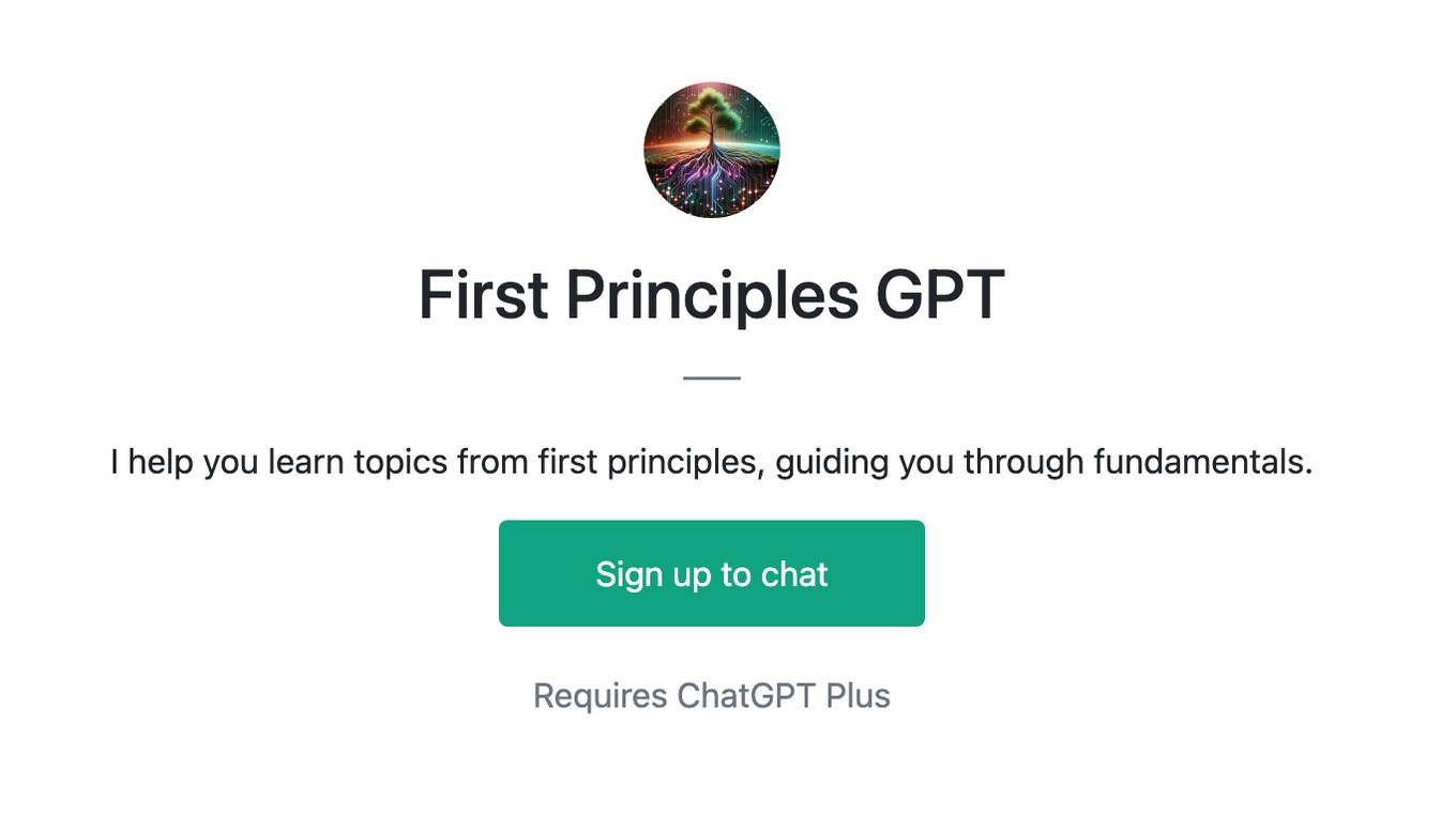 First Principles GPT Screenshot