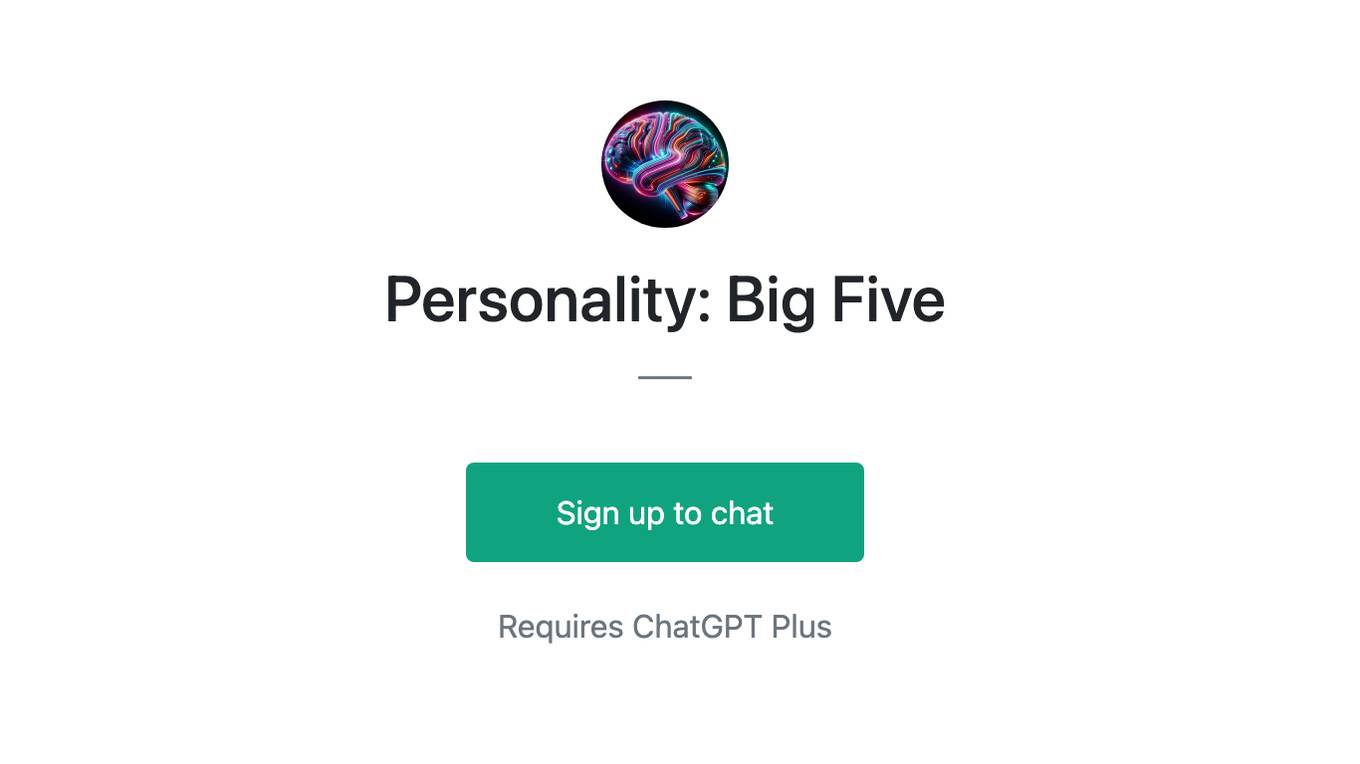 Personality: Big Five Screenshot