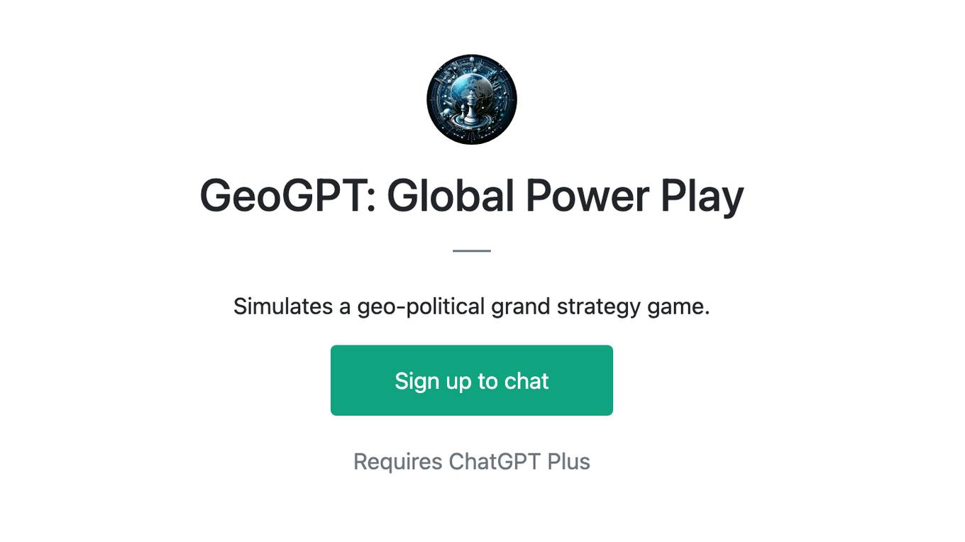 GeoGPT: Global Power Play Screenshot