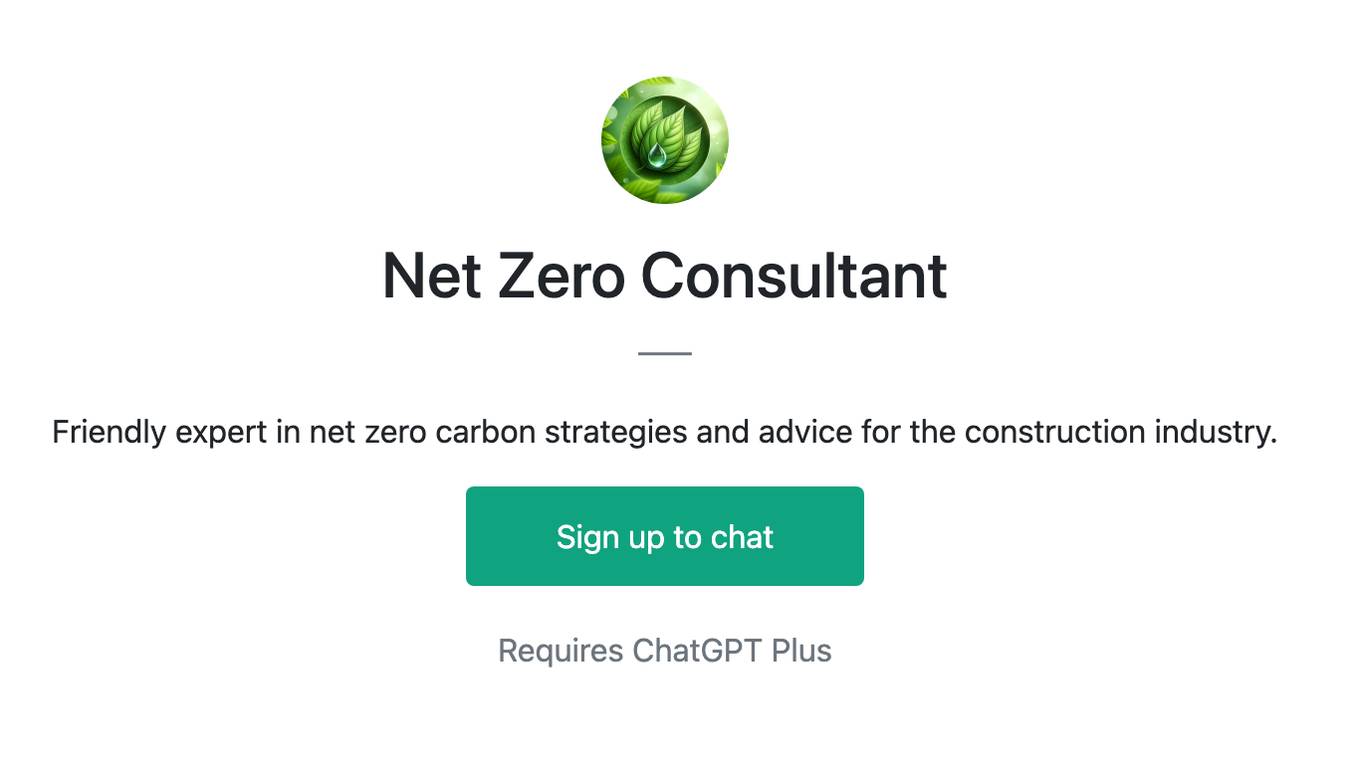 Net Zero Consultant Screenshot