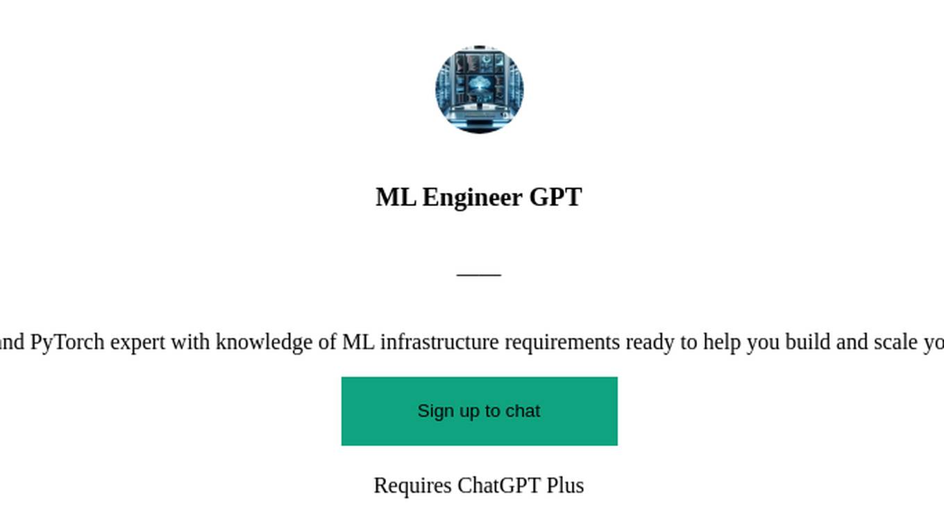 ML Engineer GPT Screenshot