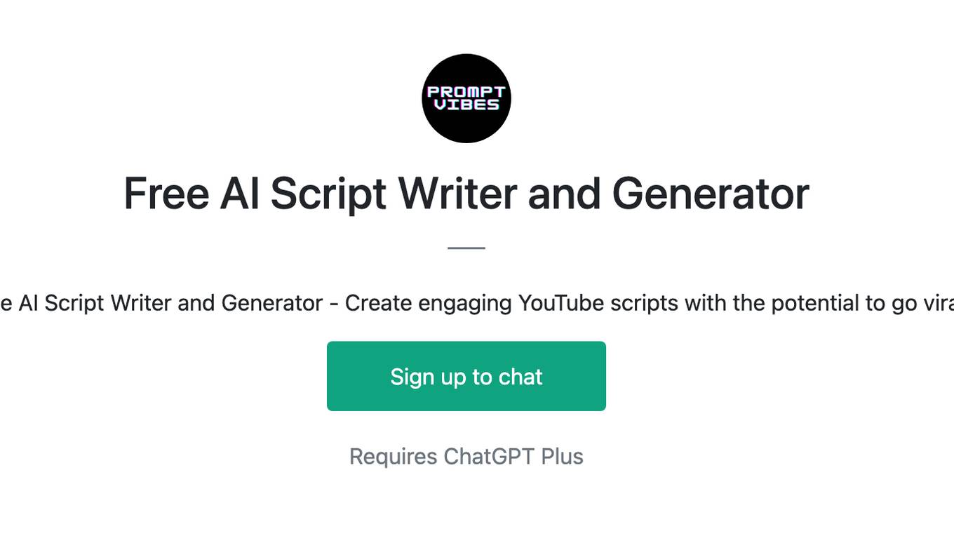 Free AI Script Writer and Generator Screenshot