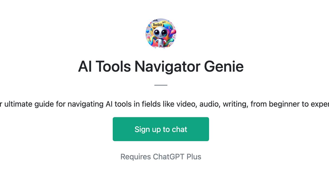 AI Tools Navigator Genie Screenshot