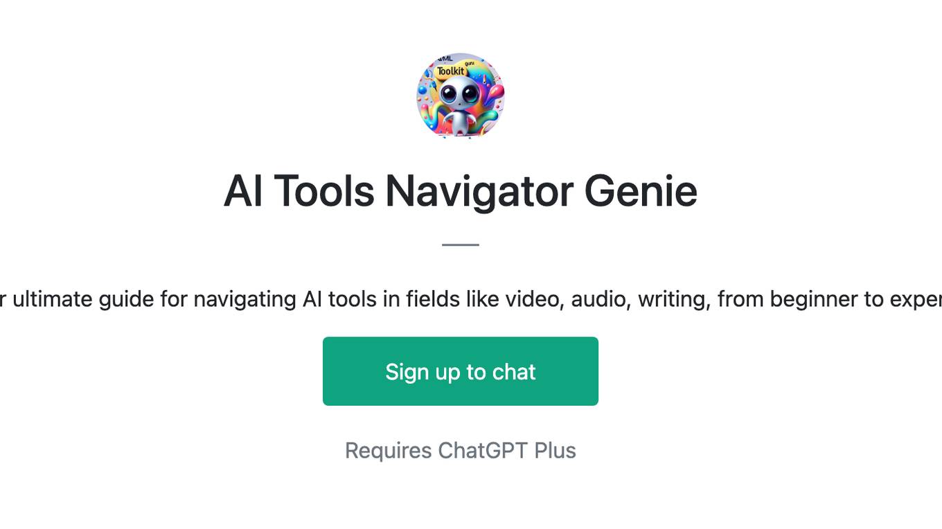 AI Tools Navigator Genie Screenshot