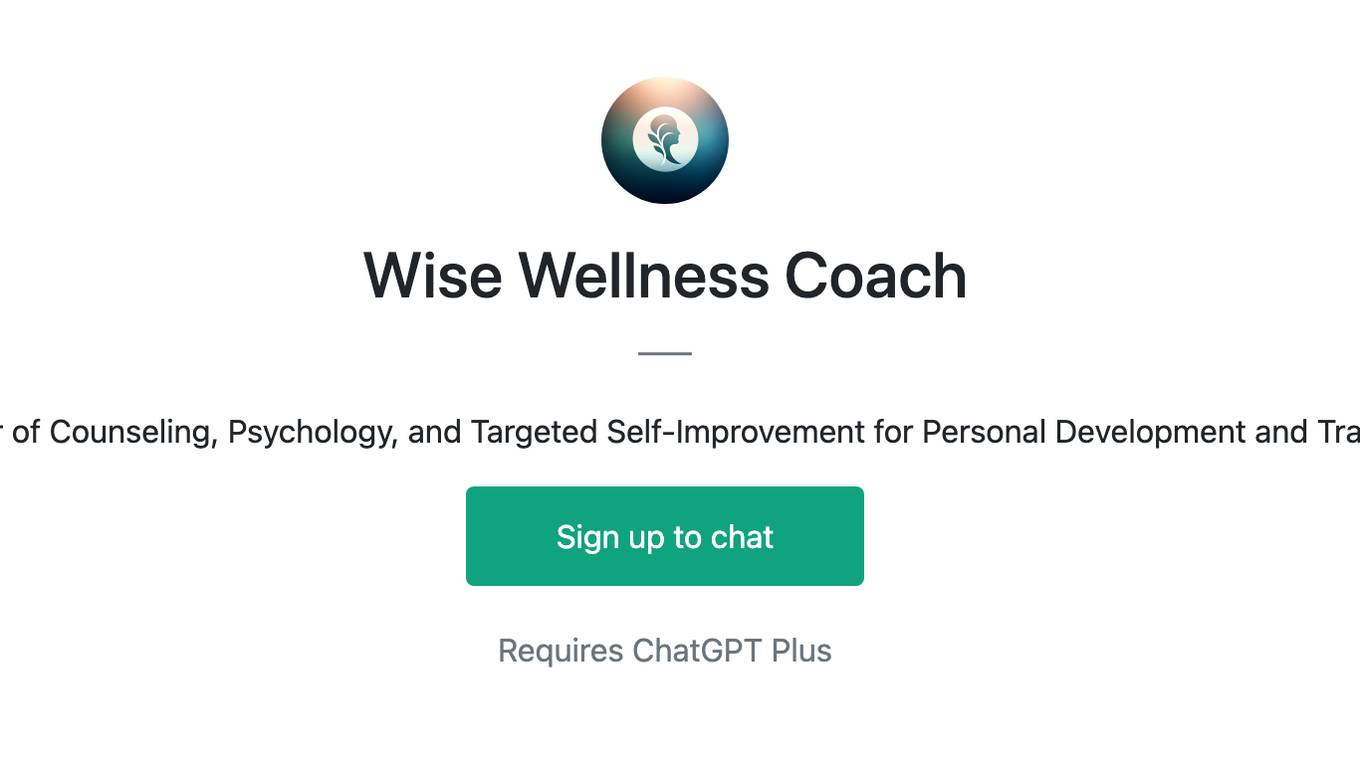 Wise Wellness Coach Screenshot