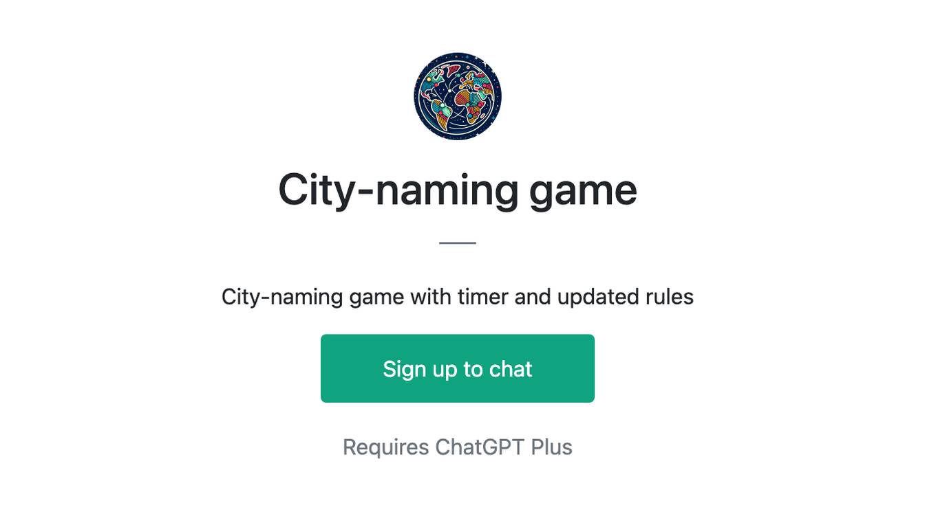 City-naming game Screenshot