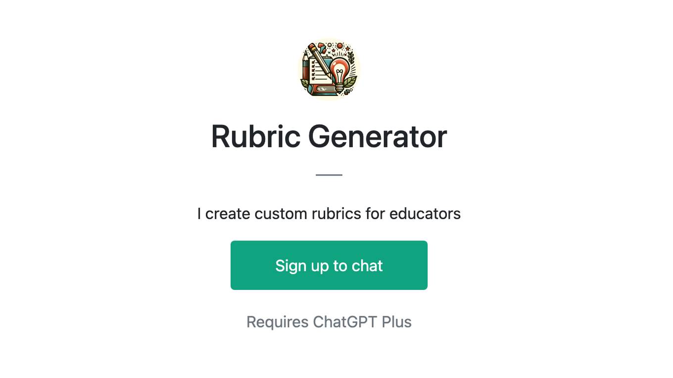 Rubric Generator Screenshot