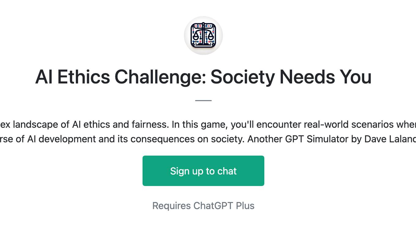 AI Ethics Challenge: Society Needs You Screenshot