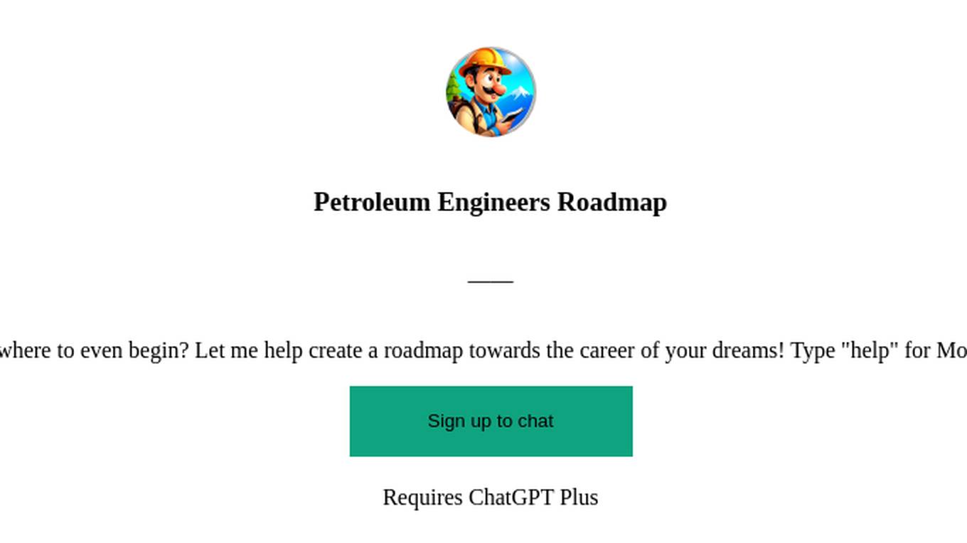 Petroleum Engineers Roadmap Screenshot