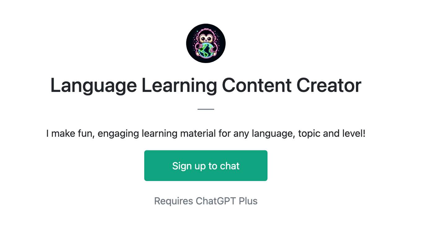 Language Learning Content Creator Screenshot