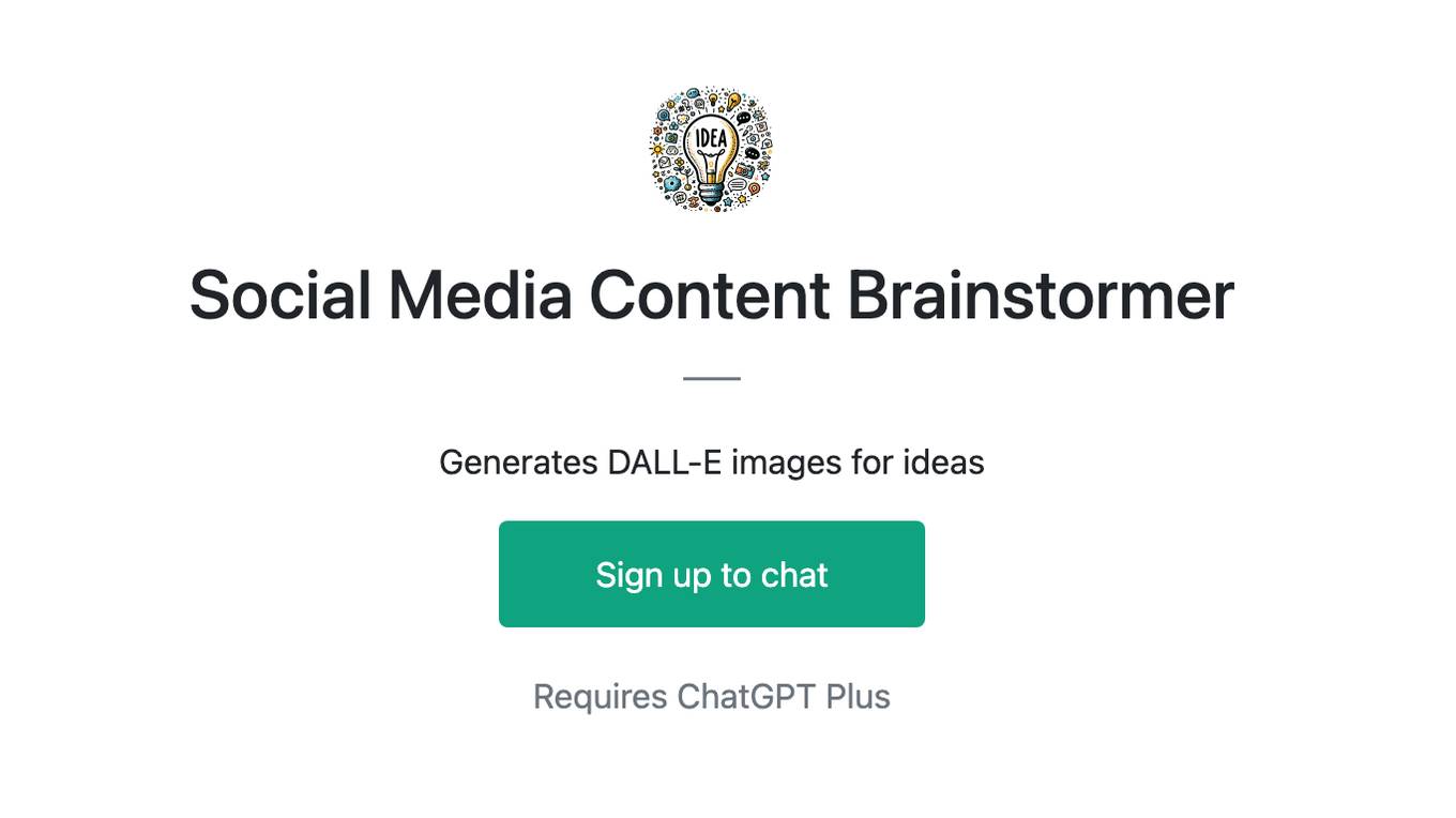 Social Media Content Brainstormer Screenshot