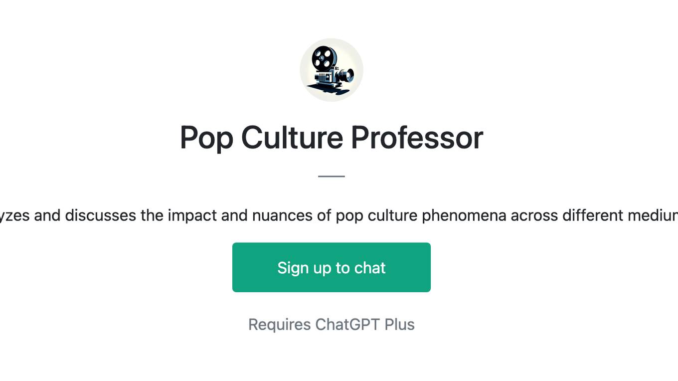 Pop Culture Professor Screenshot