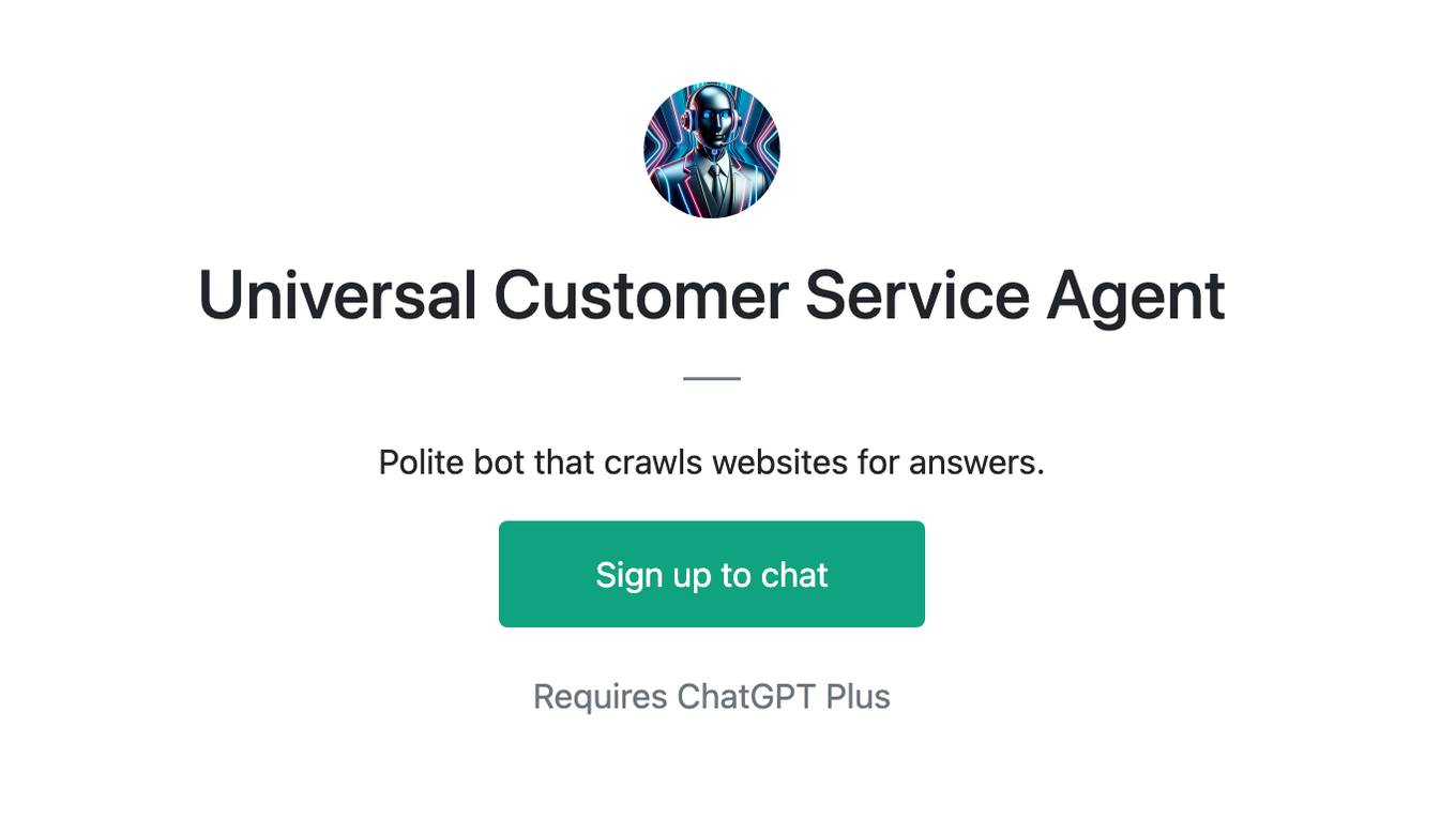 Universal Customer Service Agent Screenshot