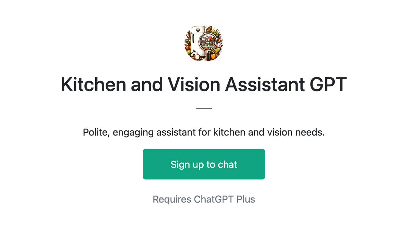 Kitchen and Vision Assistant GPT Screenshot