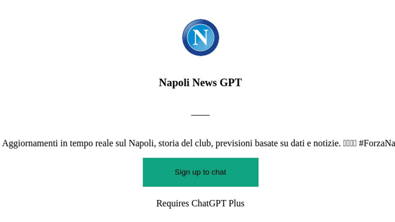 Napoli News GPT Screenshot