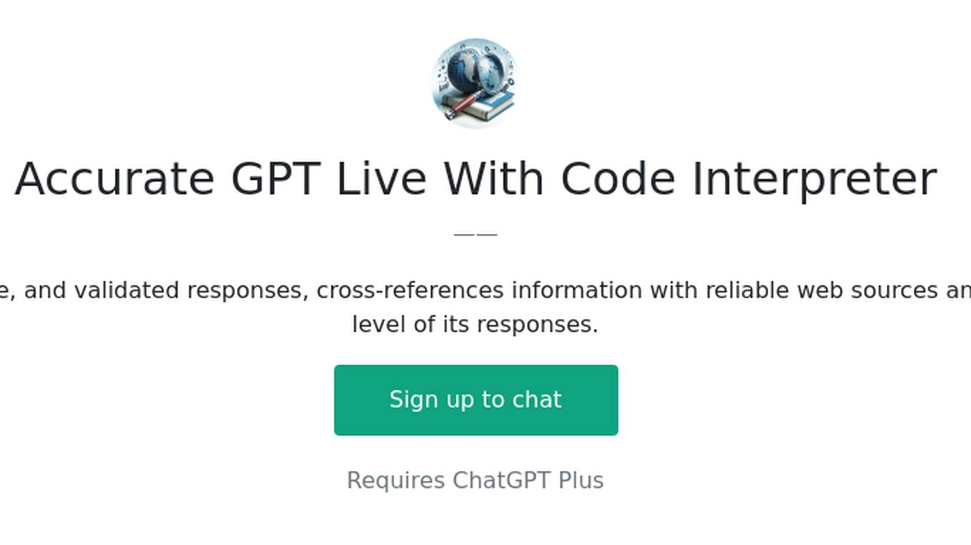 Accurate GPT Live With Code Interpreter Screenshot