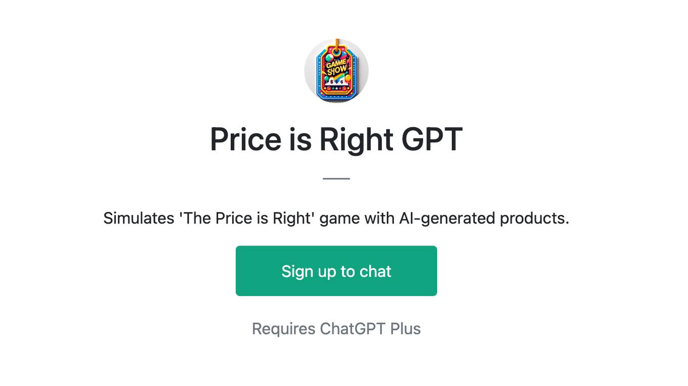 Price is Right GPT Screenshot