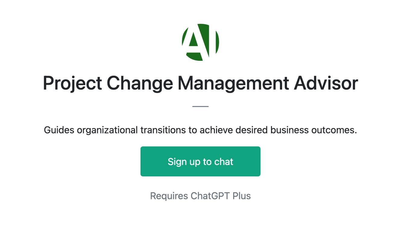 Project Change Management Advisor Screenshot