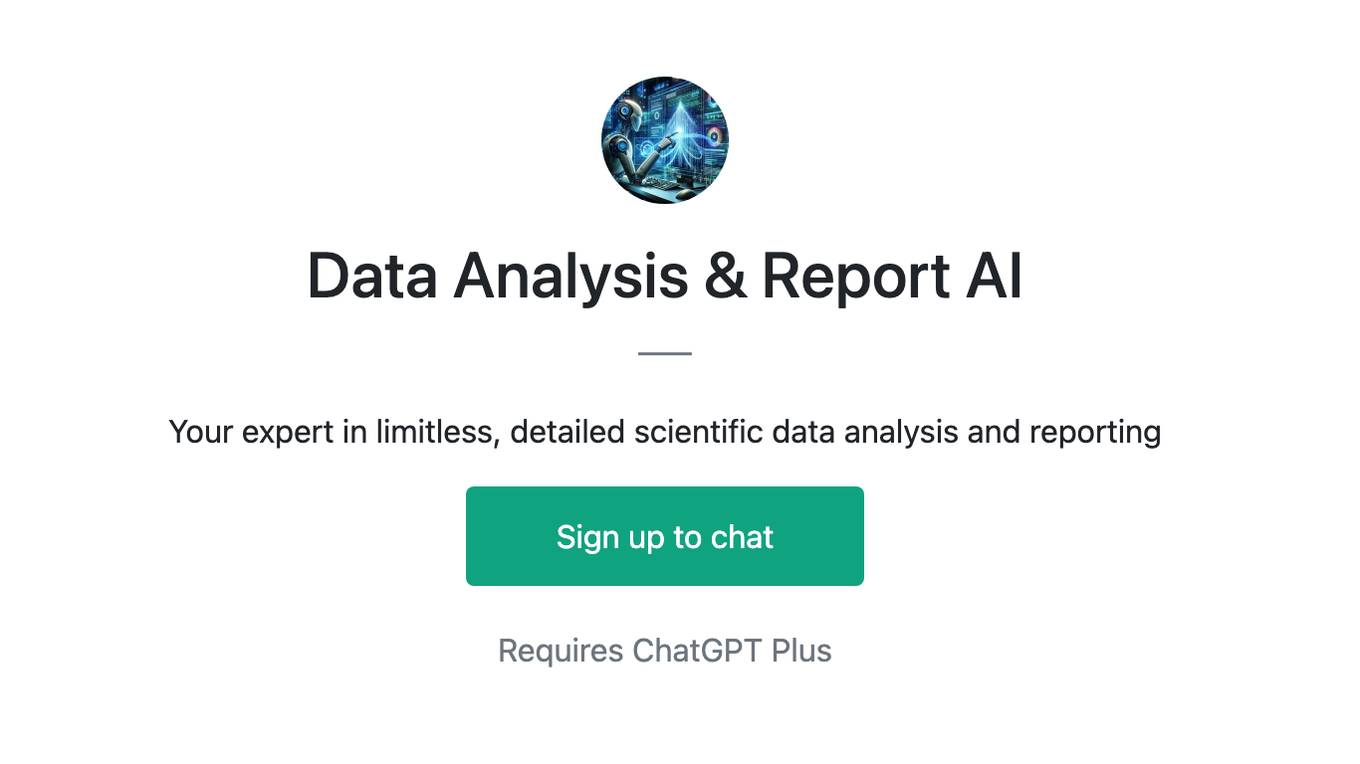 Data Analysis & Report AI Screenshot