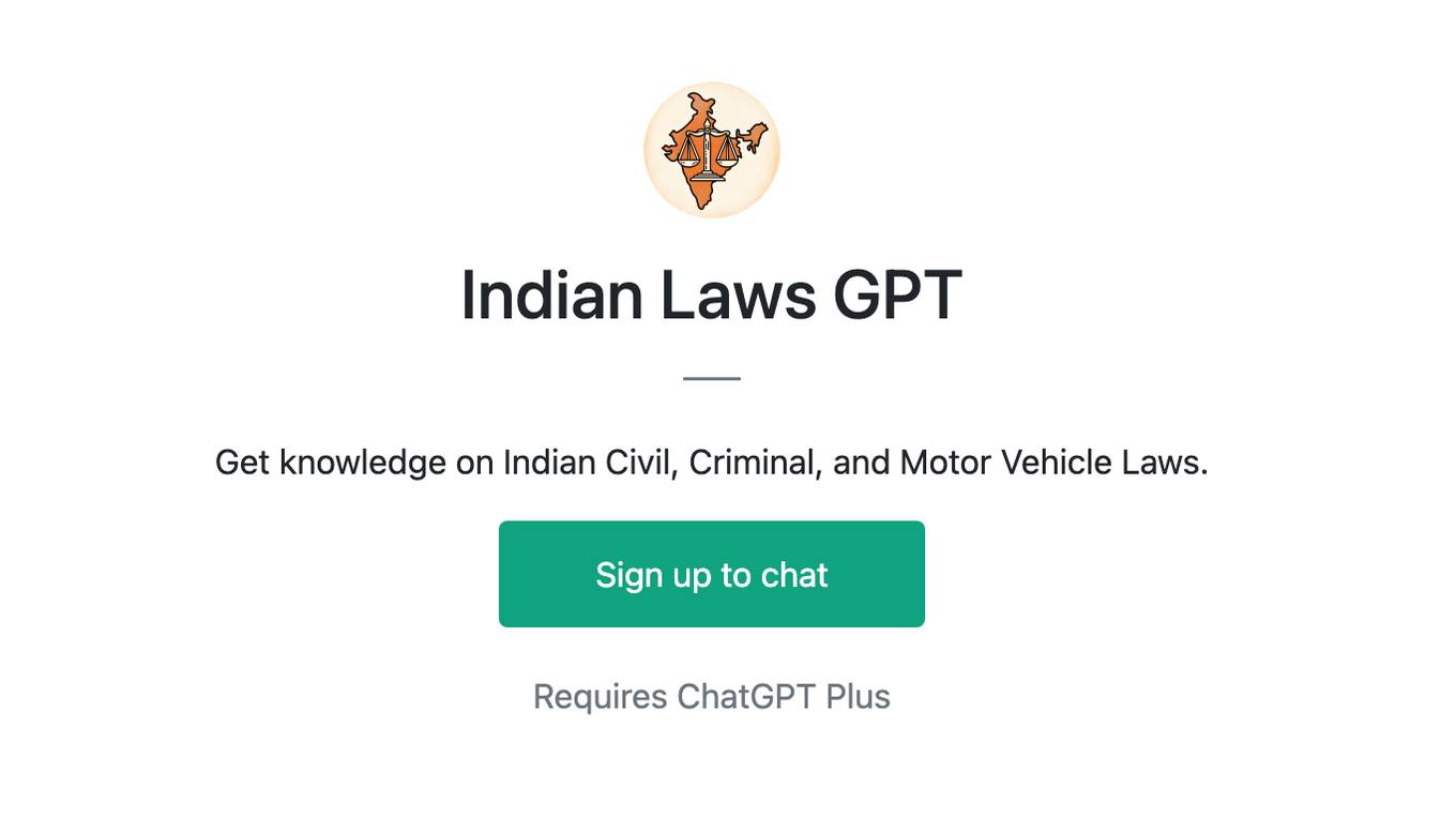 Indian Laws GPT Screenshot