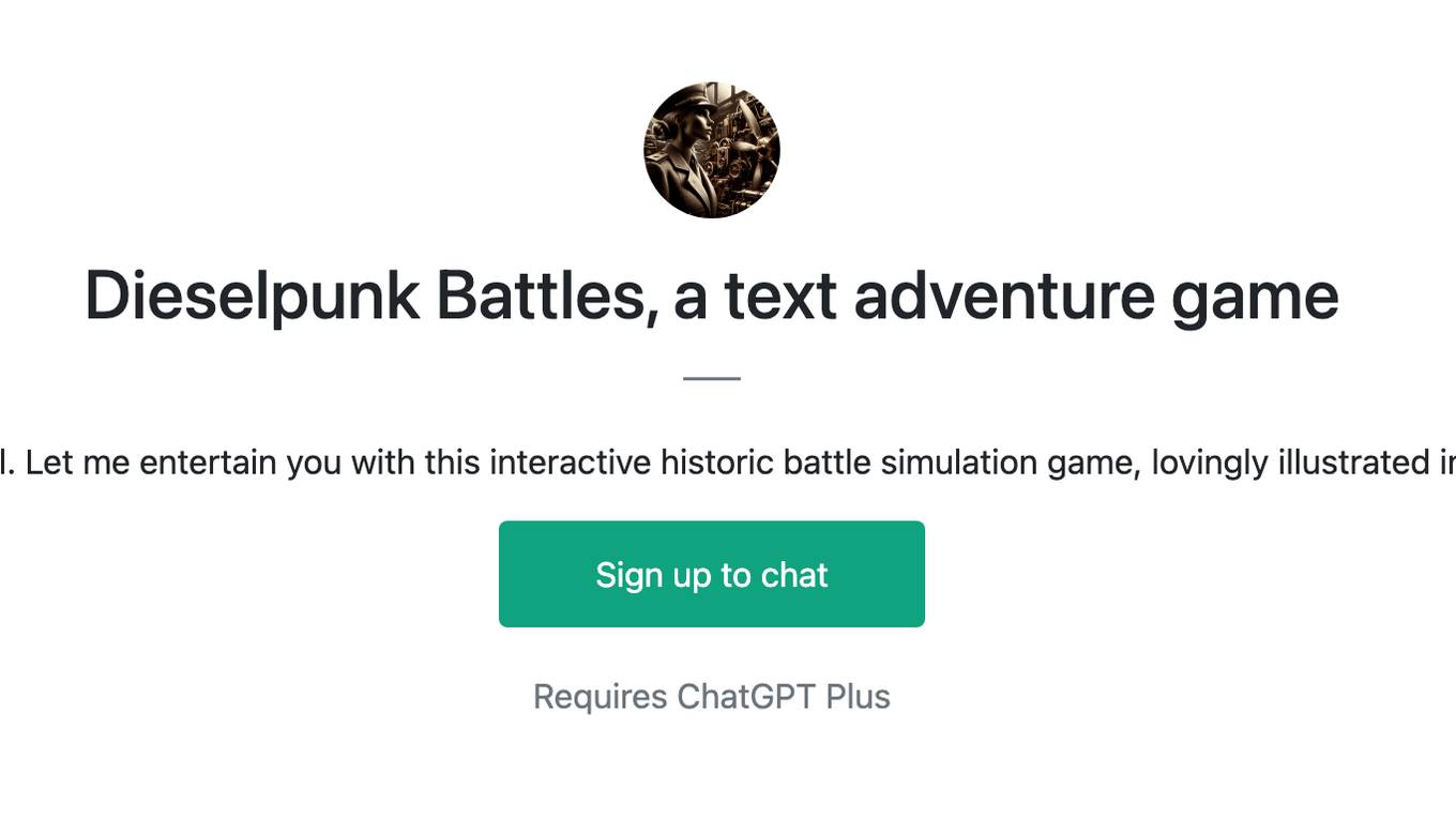 Dieselpunk Battles, a text adventure game Screenshot