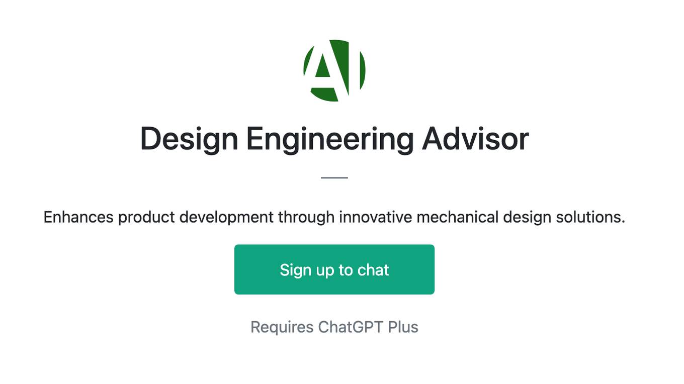 Design Engineering Advisor Screenshot