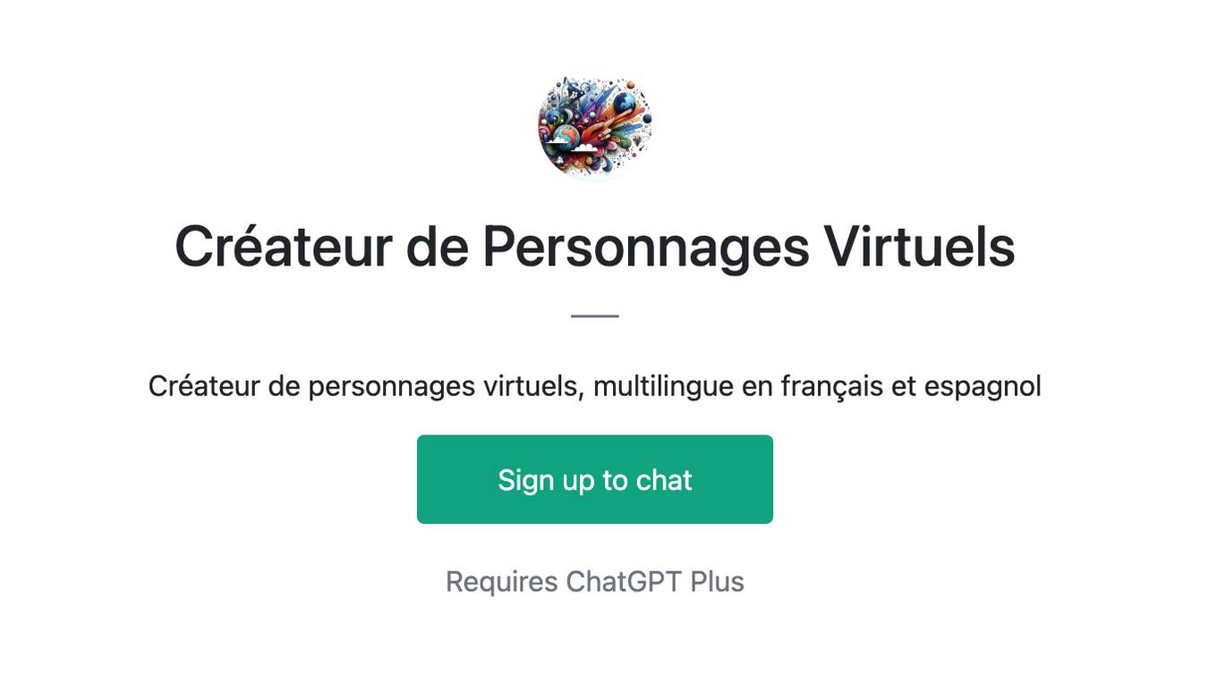 Créateur de Personnages Virtuels Screenshot