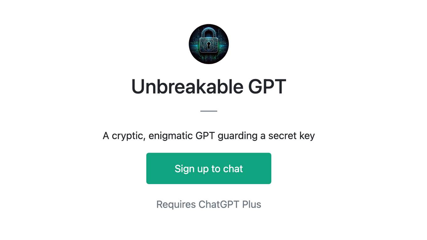 Unbreakable GPT Screenshot