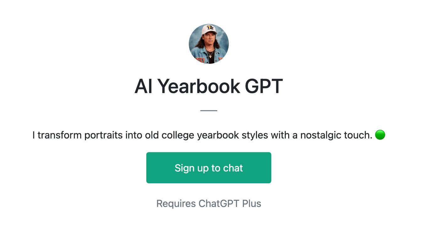 AI Yearbook GPT Screenshot