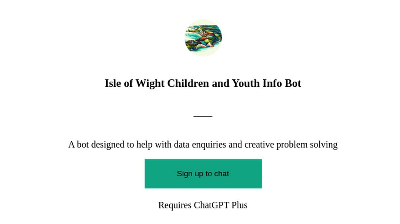 Isle of Wight Children and Youth Info Bot Screenshot