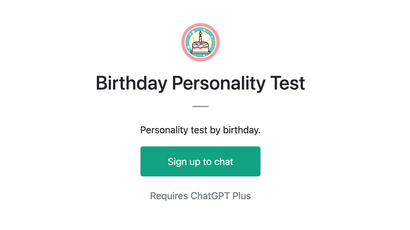 Birthday Personality Test Screenshot