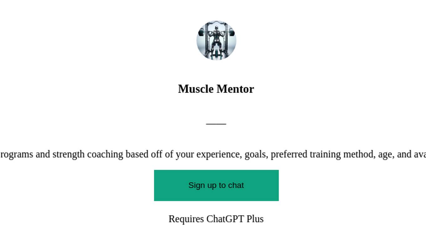 Muscle Mentor Screenshot