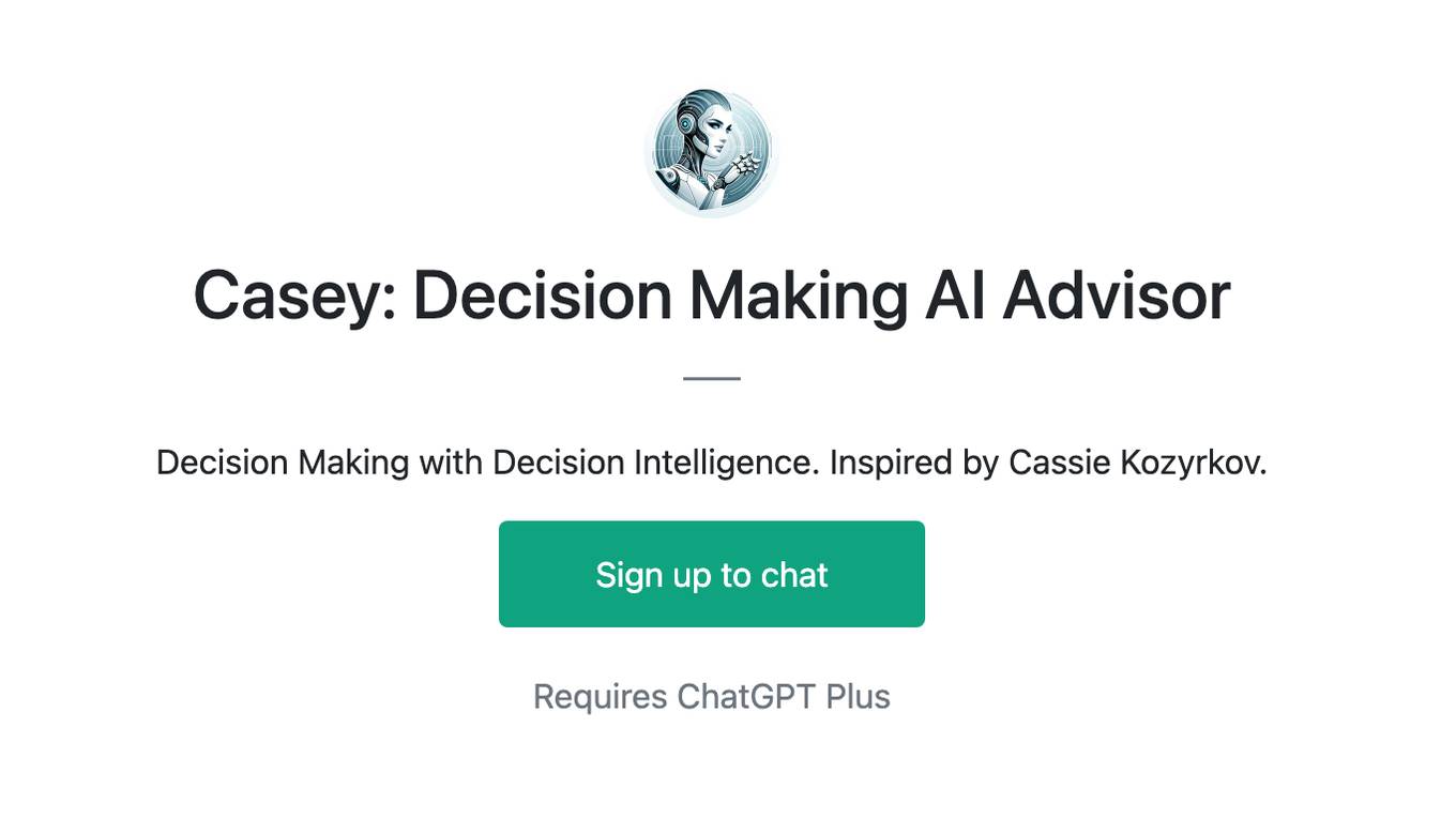 Casey: Decision Making AI Advisor Screenshot