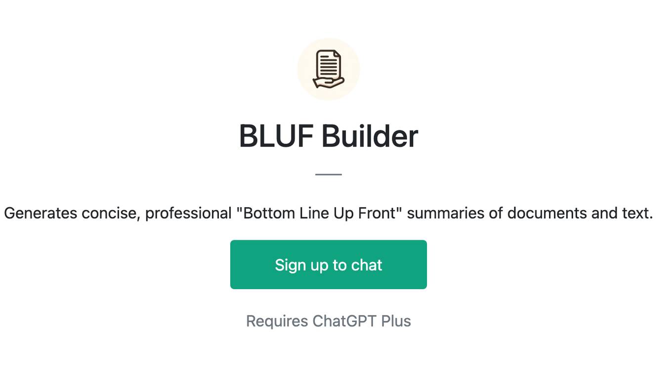 BLUF Builder Screenshot