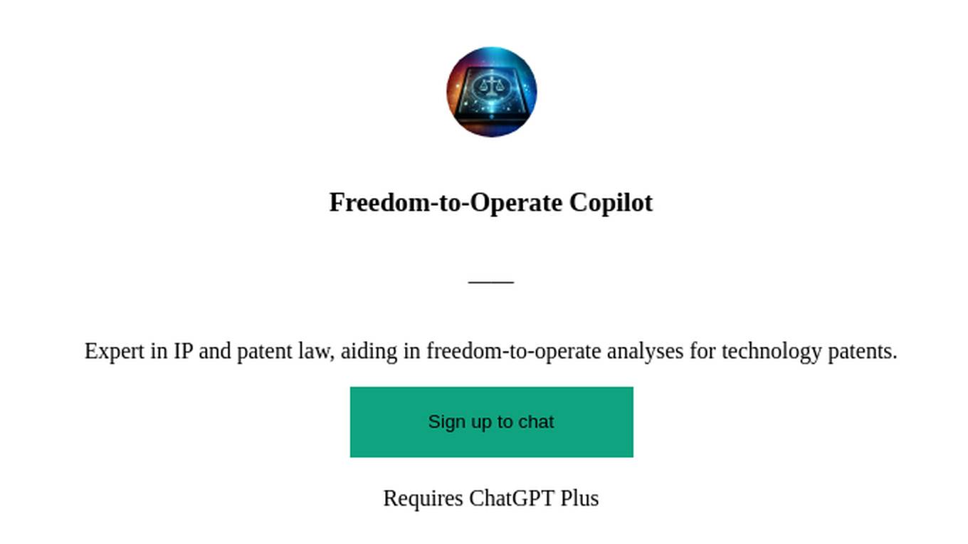 Freedom-to-Operate Copilot Screenshot