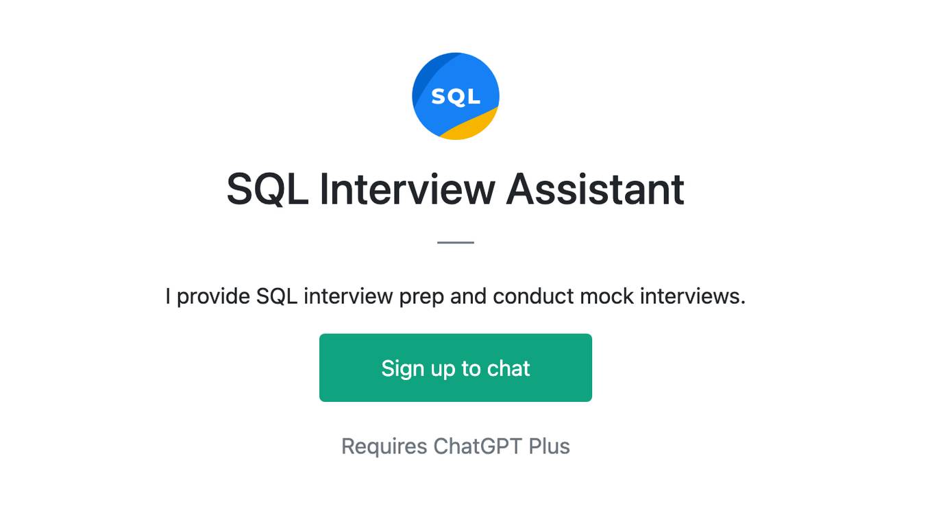 SQL Interview Assistant Screenshot