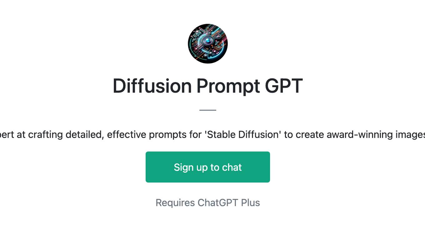 Diffusion Prompt GPT Screenshot