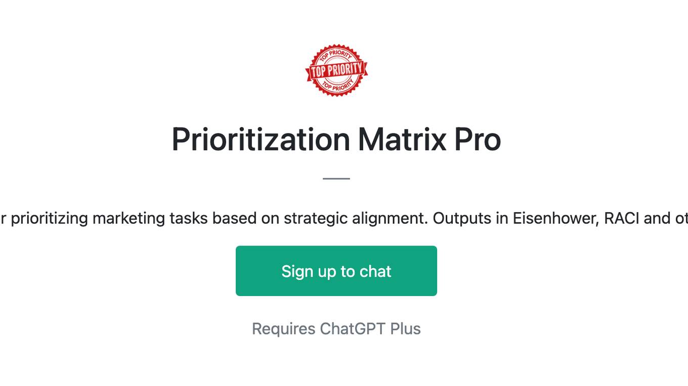 Prioritization Matrix Pro Screenshot