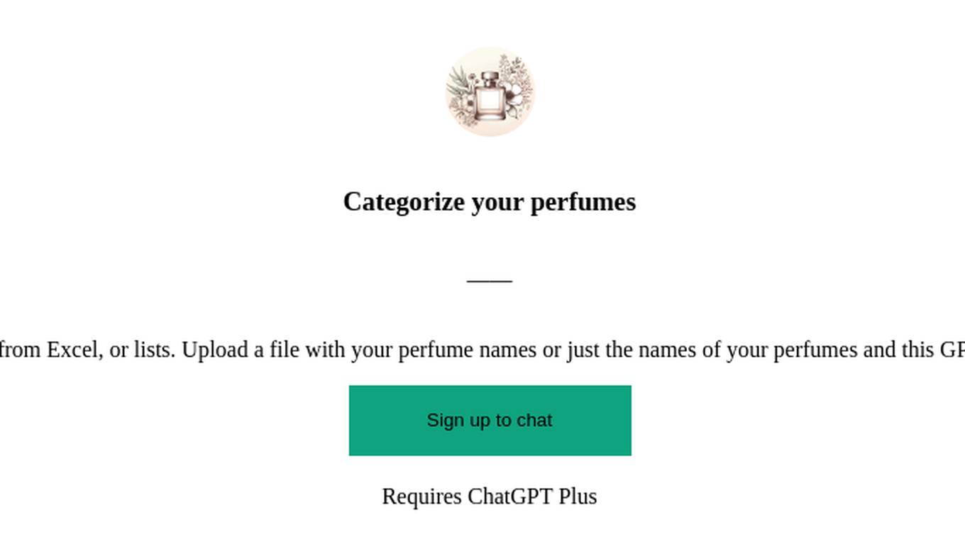 Categorize your perfumes Screenshot