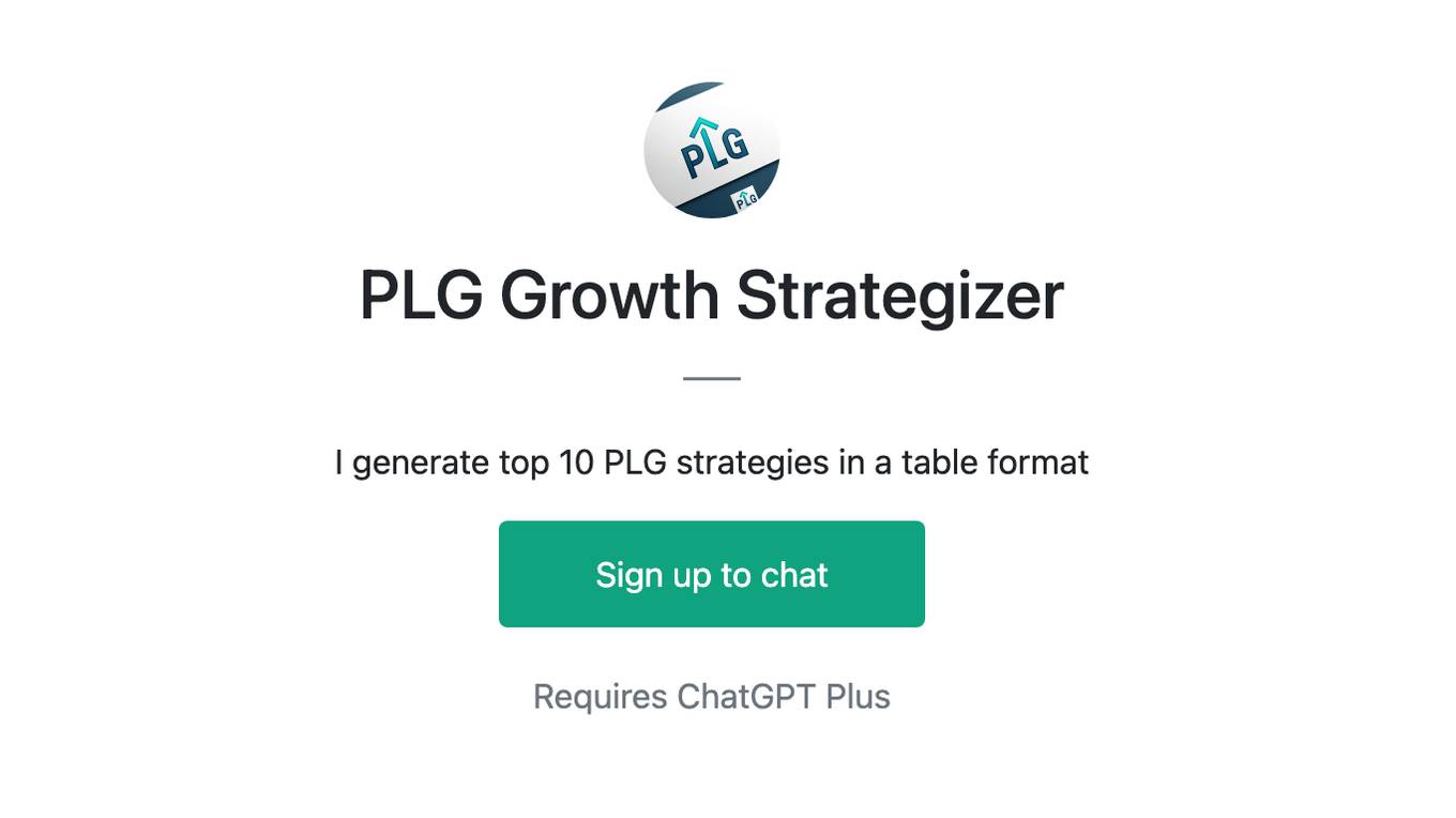 PLG Growth Strategizer Screenshot