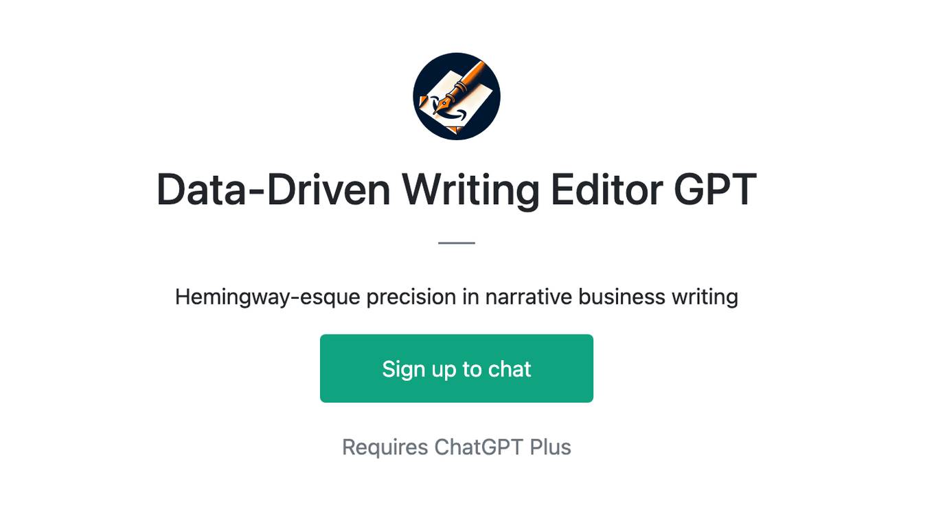 Data-Driven Writing Editor GPT Screenshot