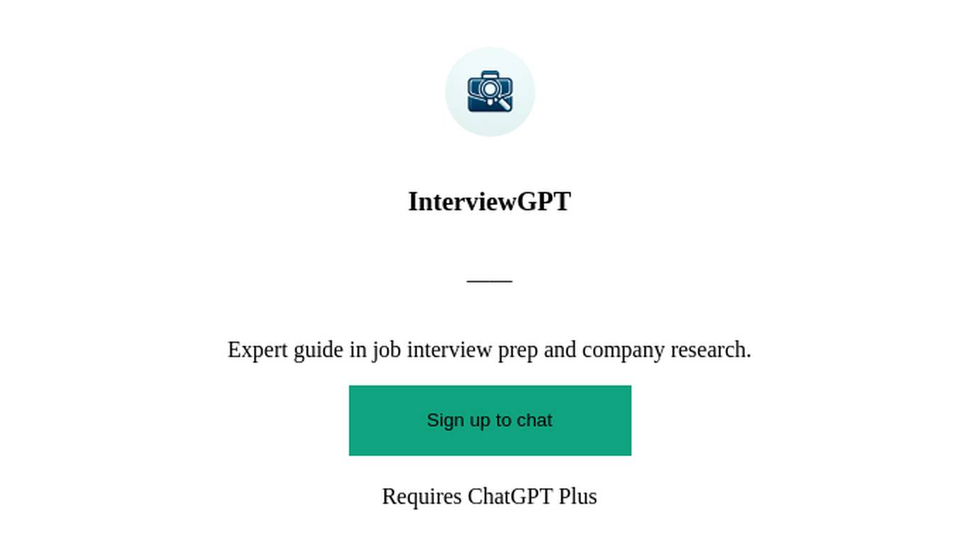 InterviewGPT Screenshot