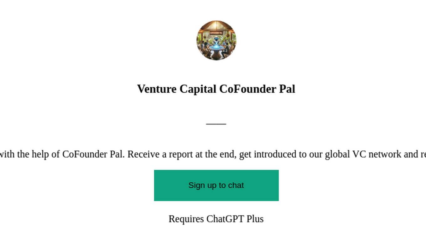 Venture Capital CoFounder Pal Screenshot