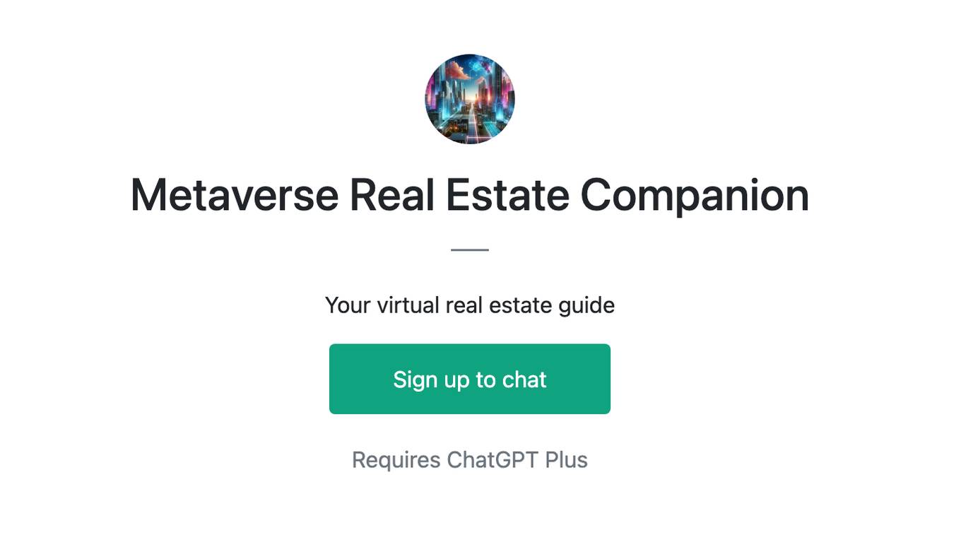 Metaverse Real Estate Companion Screenshot