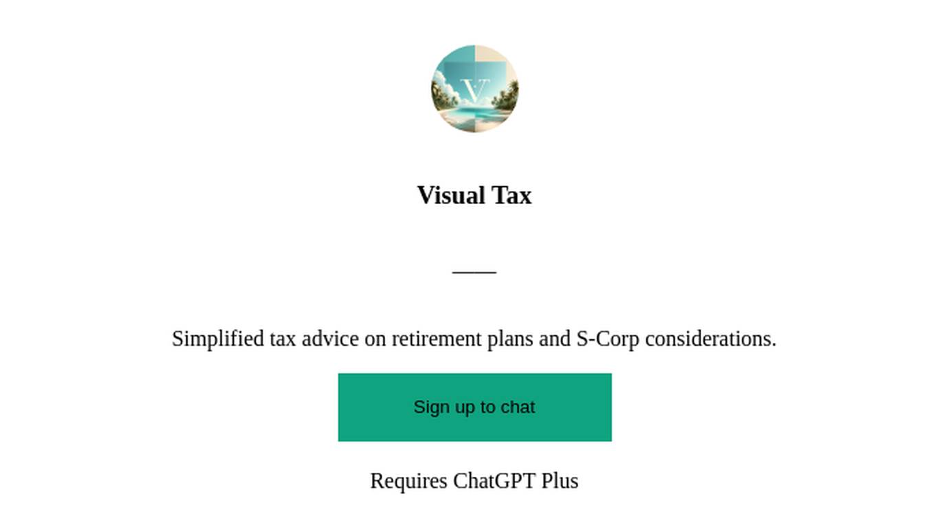 Visual Tax Screenshot