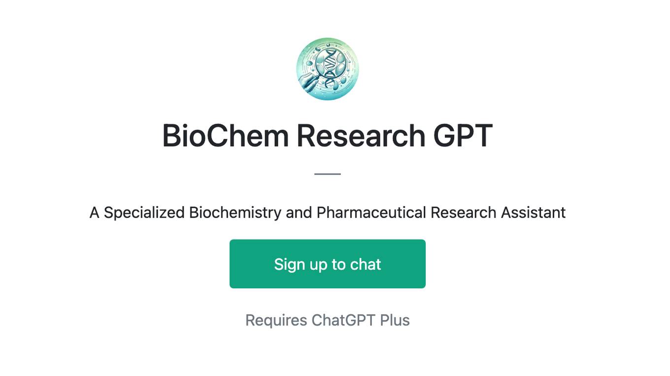 BioChem Research GPT Screenshot