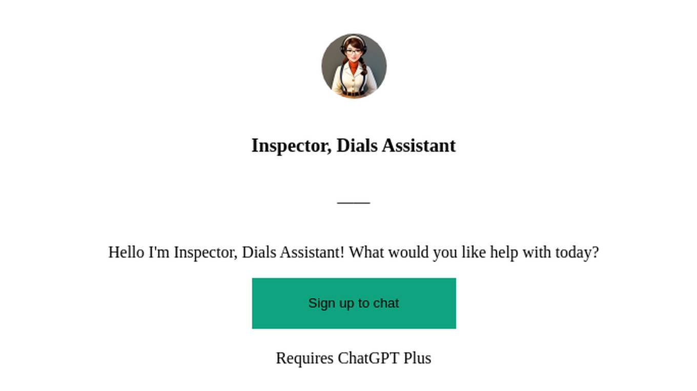 Inspector, Dials Assistant Screenshot