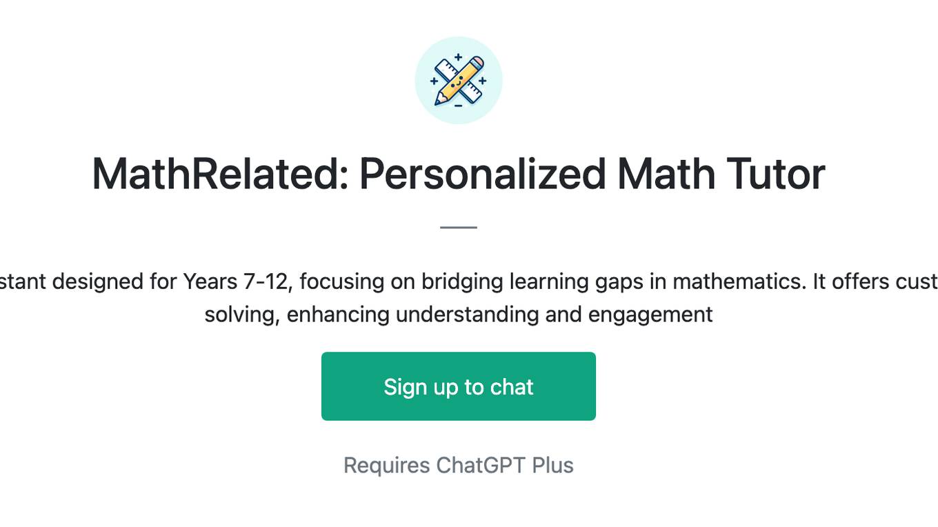 MathRelated: Personalized Math Tutor Screenshot