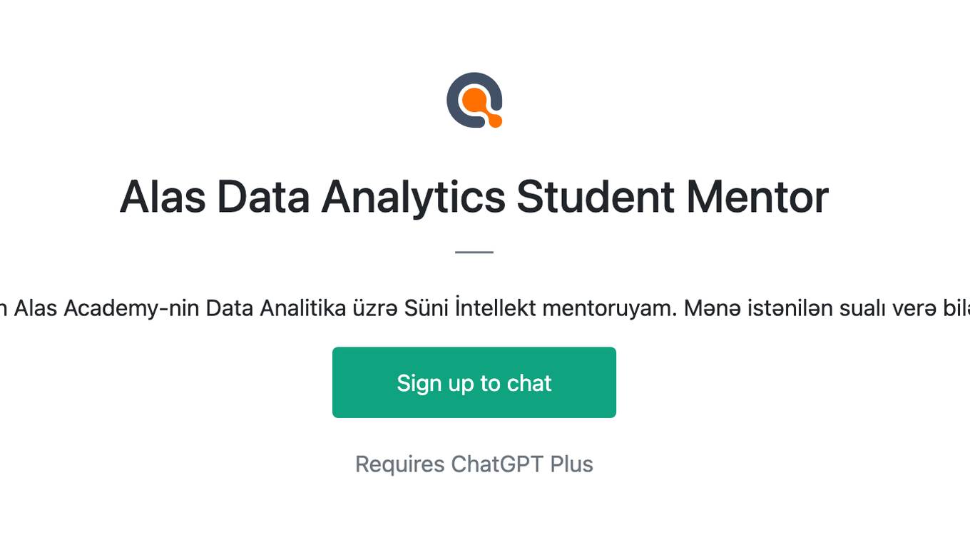 Alas Data Analytics Student Mentor Screenshot