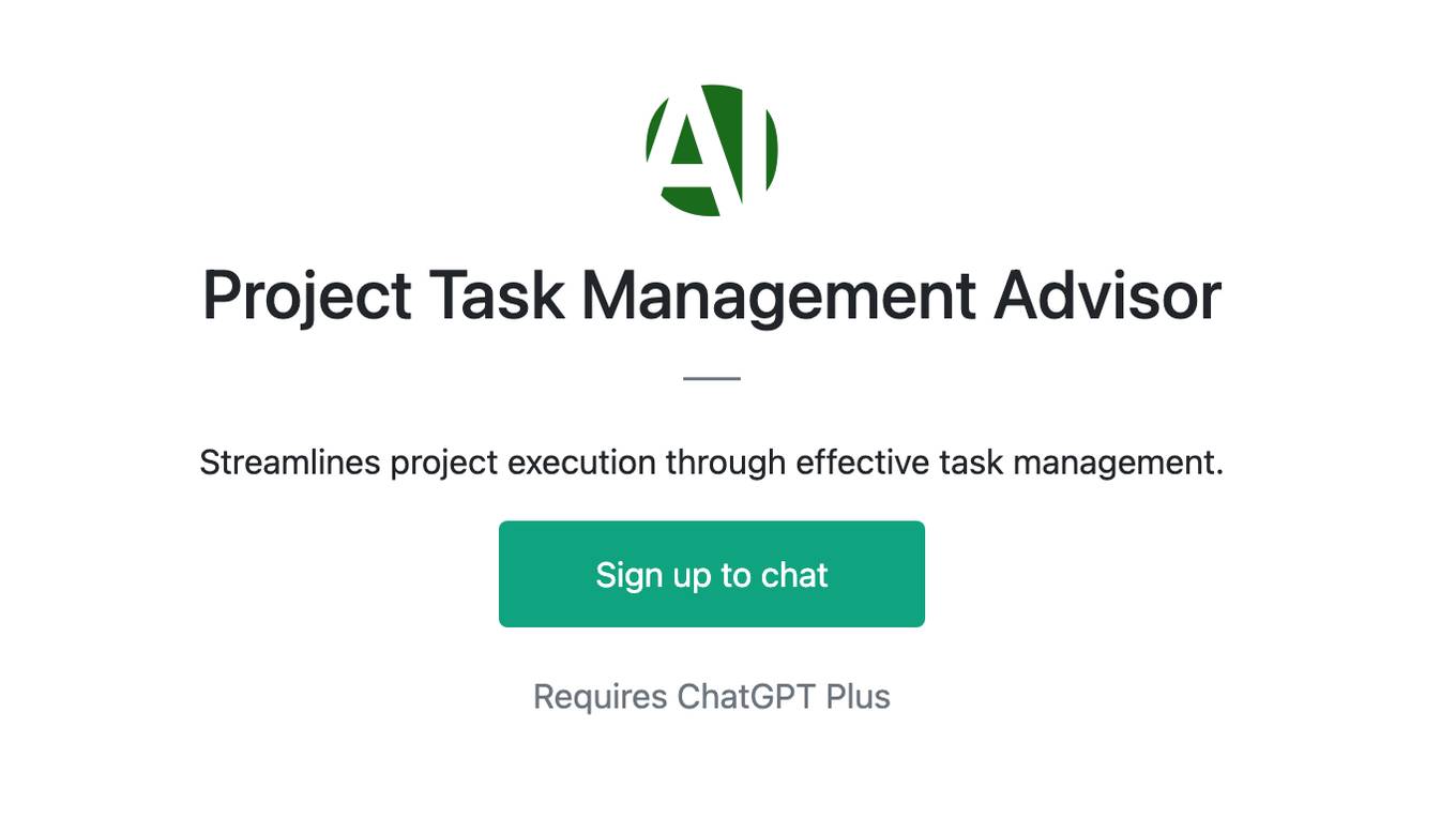 Project Task Management Advisor Screenshot